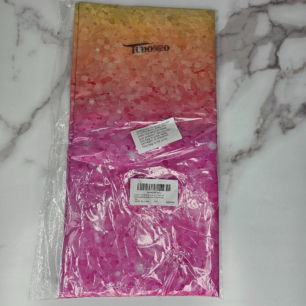 2pc Pastel Rainbow 🌈 Table Cover Rectangle Tablecloth Plastic Party Birthday